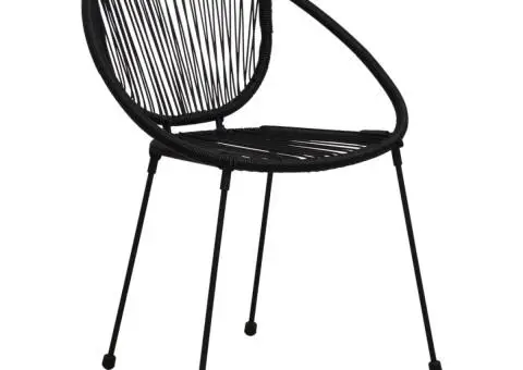 Scaune de grădină, 2 buc., negru, ratan PVC - 2/5