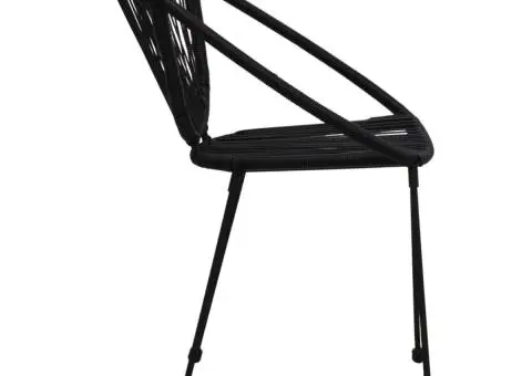 Scaune de grădină, 2 buc., negru, ratan PVC - 4/5