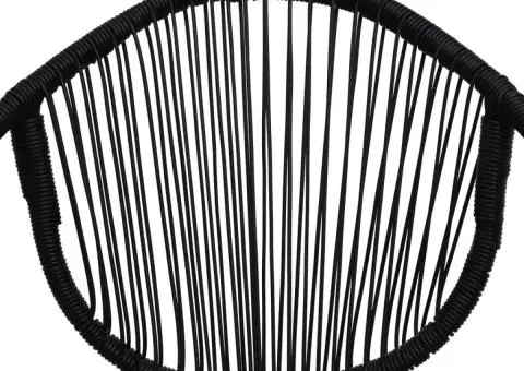 Scaune de grădină, 2 buc., negru, ratan PVC - 5/5