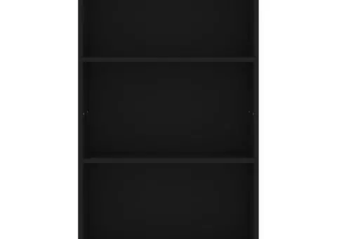 Bibliotecă cu 3 rafturi, negru, 60x24x109 cm, lemn compozit - 4/5