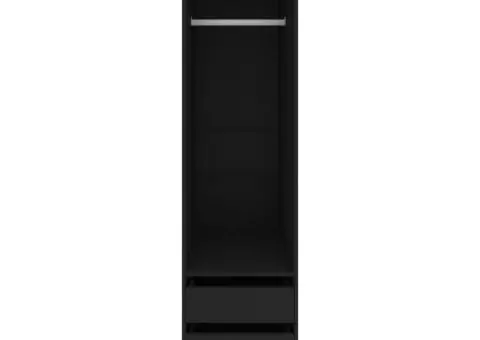 Șifonier cu sertare, negru, 50x50x200 cm, lemn prelucrat - 4/5