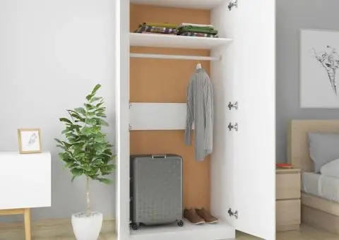 Șifonier, alb, 90x52x200 cm, lemn prelucrat - 3/5