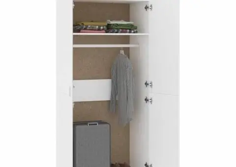 Șifonier, alb, 90x52x200 cm, lemn prelucrat - 4/5