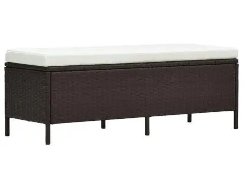 Set mobilier de grădină cu perne, 3 piese, maro, poliratan - 4/5