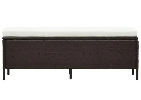 Set mobilier de grădină cu perne, 3 piese, maro, poliratan - 5/5