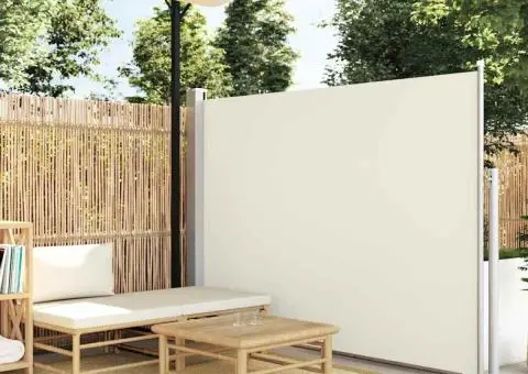 Copertină laterală retractabilă de terasă, crem, 170 x 300 cm - 1/5