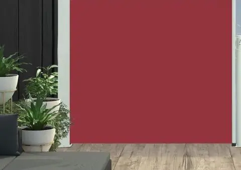 Copertină laterală retractabilă de terasă, roșu, 100 x 300 cm - 1/5