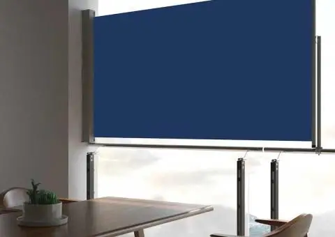 Copertină laterală retractabilă de terasă, albastru, 160x300 cm - 1/5