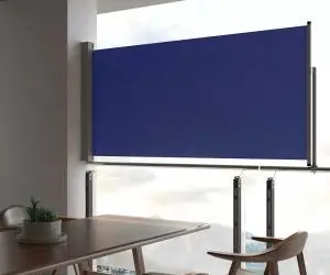 vidaXL Copertină laterală retractabilă de terasă, albastru, 120x300 cm
