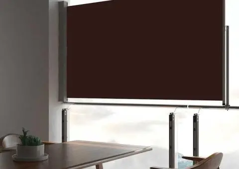 Copertină laterală retractabilă, maro, 140 x 300 cm - 1/5