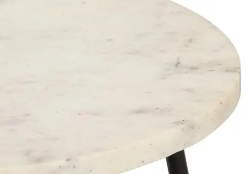 Măsuță de cafea alb 40x40x40 cm piatră naturală aspect marmură - 3/5
