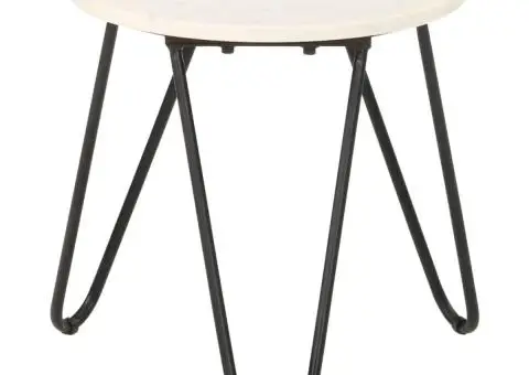 Măsuță de cafea alb 40x40x40 cm piatră naturală aspect marmură - 4/5