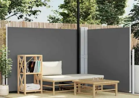 Copertină laterală retractabilă, antracit, 140 x 600 cm - 1/5