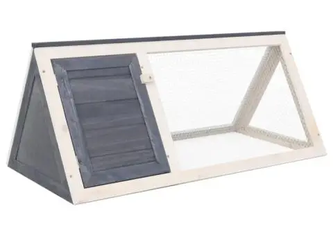 Cușcă pentru iepuri și alte animale, gri, lemn - 1/5