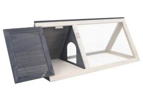 Cușcă pentru iepuri și alte animale, gri, lemn - 2/5