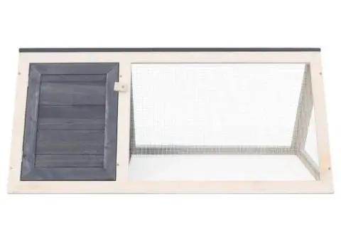 Cușcă pentru iepuri și alte animale, gri, lemn - 3/5