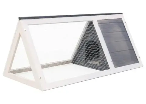 Cușcă pentru iepuri și alte animale, gri, lemn - 4/5