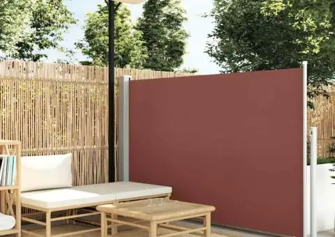 Copertină laterală retractabilă de terasă, maro, 140 x 500 cm - 1/5