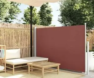 vidaXL Copertină laterală retractabilă de terasă, maro, 140 x 500 cm