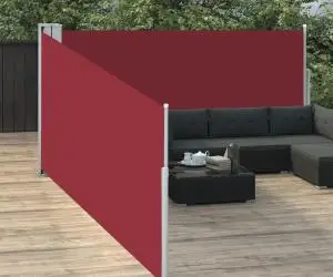 vidaXL Copertină laterală retractabilă, roșu, 100 x 1000 cm