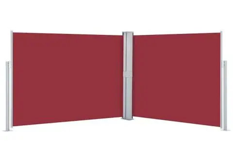 Copertină laterală retractabilă, roșu, 140 x 1000 cm - 2/5