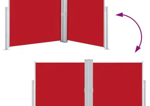 Copertină laterală retractabilă, roșu, 140 x 1000 cm - 5/5
