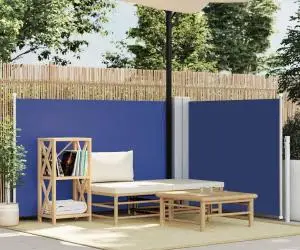 vidaXL Copertină laterală retractabilă, albastru, 120 x 1000 cm
