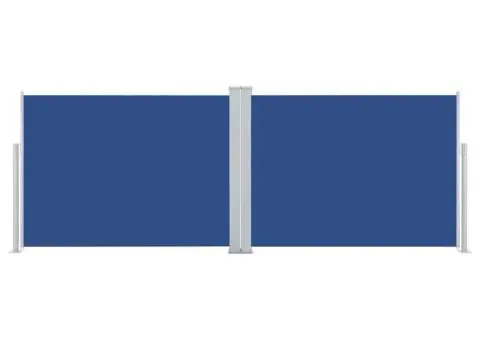 Copertină laterală retractabilă, albastru, 120 x 1000 cm - 3/5