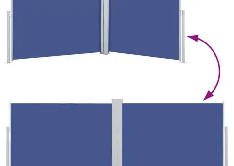 Copertină laterală retractabilă, albastru, 120 x 1000 cm - 5/5