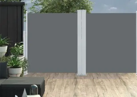 Copertină laterală dublă retractabilă, antracit, 170 x 600 cm - 1/5