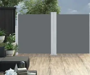 vidaXL Copertină laterală dublă retractabilă, antracit, 170 x 600 cm