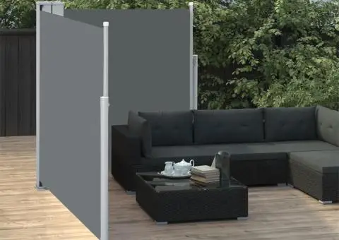 Copertină laterală dublă retractabilă, antracit, 170 x 600 cm - 3/5