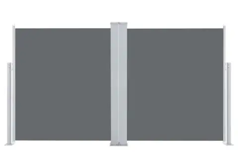 Copertină laterală dublă retractabilă, antracit, 170 x 600 cm - 4/5