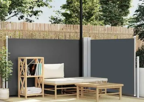 Copertină laterală retractabilă, antracit, 120 x 1000 cm - 1/5