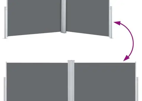 Copertină laterală retractabilă, antracit, 120 x 1000 cm - 5/5