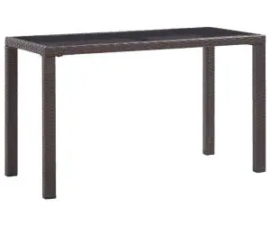 vidaXL Masă de grădină, maro, 123 x 60 x 74 cm, poliratan