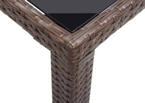 Masă de grădină, maro, 123 x 60 x 74 cm, poliratan - 4/5