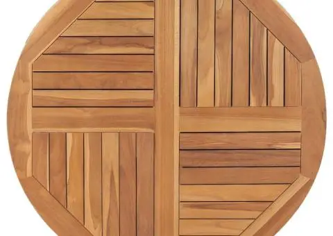 Blat de masă rotund, 90 cm, lemn masiv de tec, 2,5 cm - 1/5