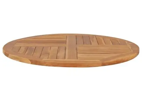 Blat de masă rotund, 90 cm, lemn masiv de tec, 2,5 cm - 3/5