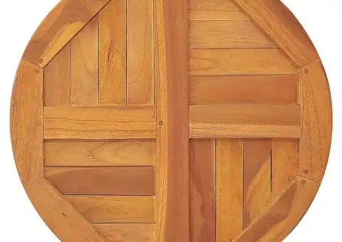 Blat de masă rotund, 90 cm, lemn masiv de tec, 2,5 cm - 4/5