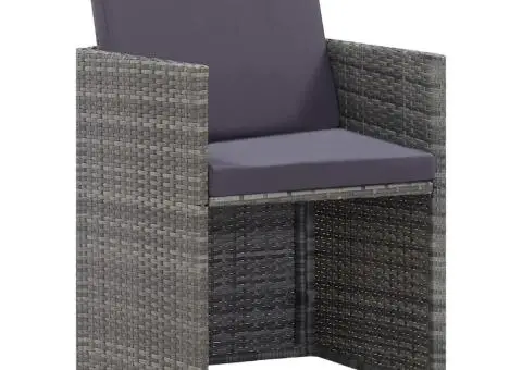 Set mobilier de exterior 9 piese antracit poliratan și acacia - 2/5