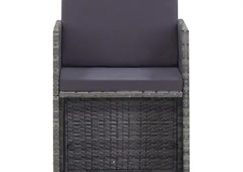 Set mobilier de exterior 9 piese antracit poliratan și acacia - 3/5