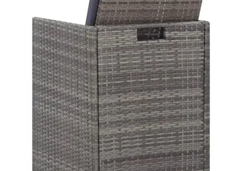 Set mobilier de exterior 9 piese antracit poliratan și acacia - 5/5