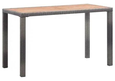 Masă de grădină antracit și maro 123x60x74 cm lemn masiv acacia - 1/5