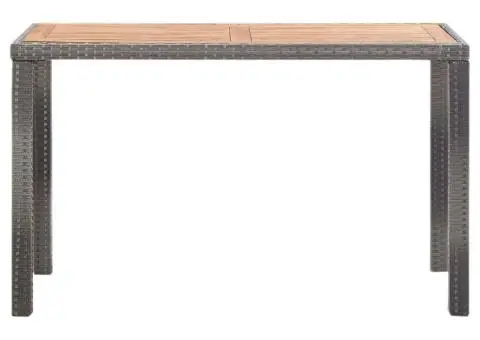 Masă de grădină antracit și maro 123x60x74 cm lemn masiv acacia - 2/5