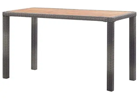 Masă de grădină antracit și maro 123x60x74 cm lemn masiv acacia - 4/5