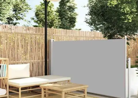 Copertină laterală retractabilă de terasă, gri, 100 x 500 cm - 1/5