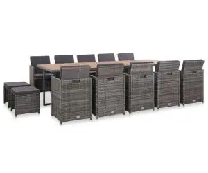vidaXL Set mobilier de exterior cu perne 15 piese antracit poliratan