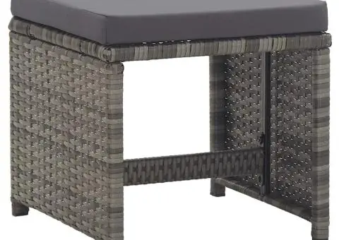 Set mobilier de exterior cu perne 15 piese antracit poliratan - 4/5