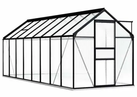 Seră cu cadru de bază, antracit, 9,31 m², aluminiu - 1/5